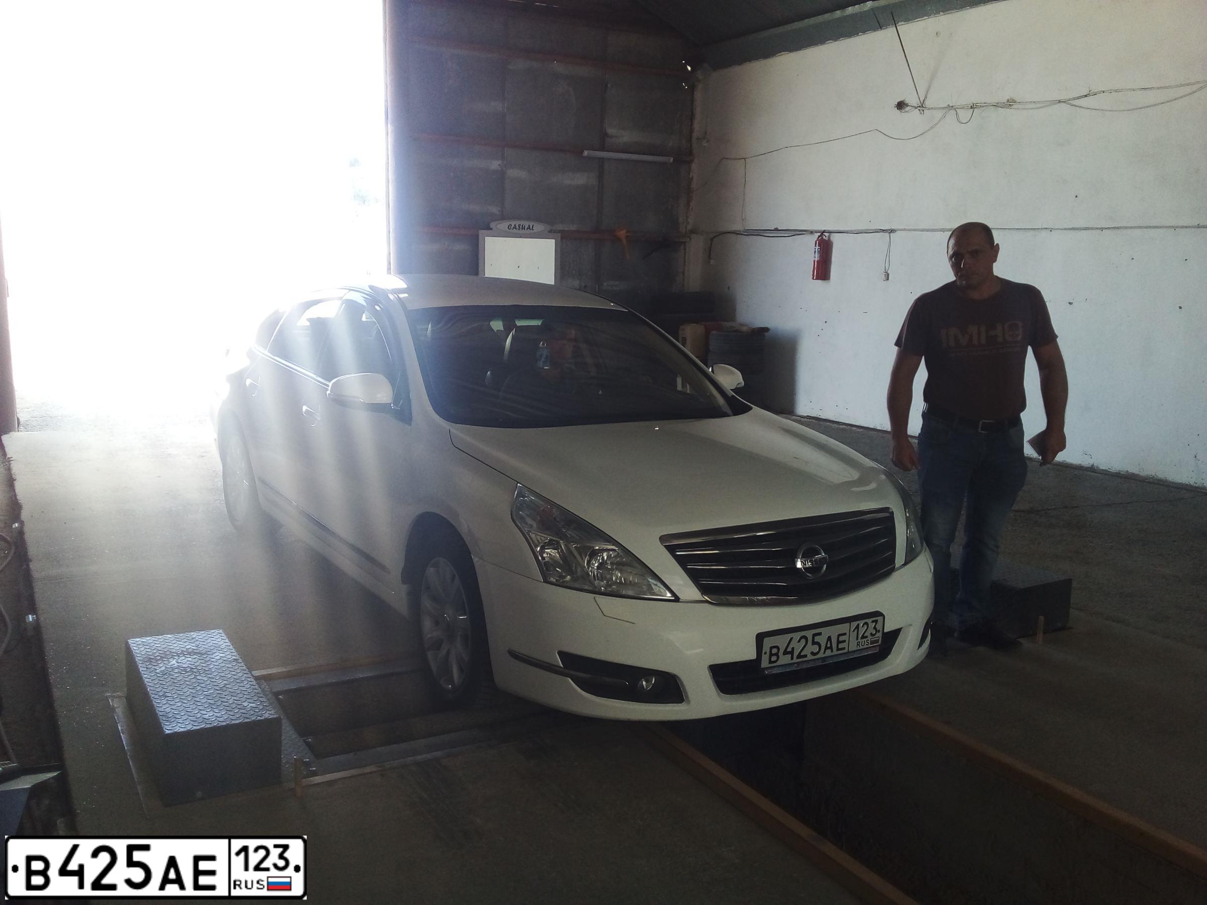 Фото автомобиля NISSAN TEANA, 2011 — госномер В425АЕ123. Цвет: Белый