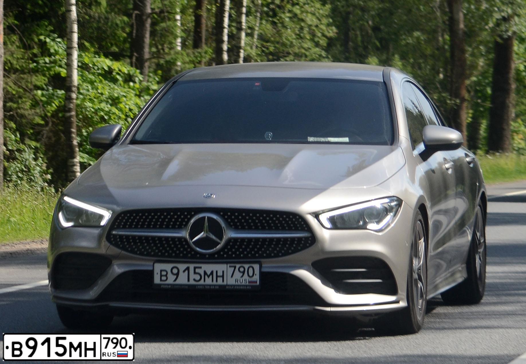 Фото автомобиля MERCEDES CLA-KLASSE, 2019 — госномер В915МН790. Цвет: Серебристый