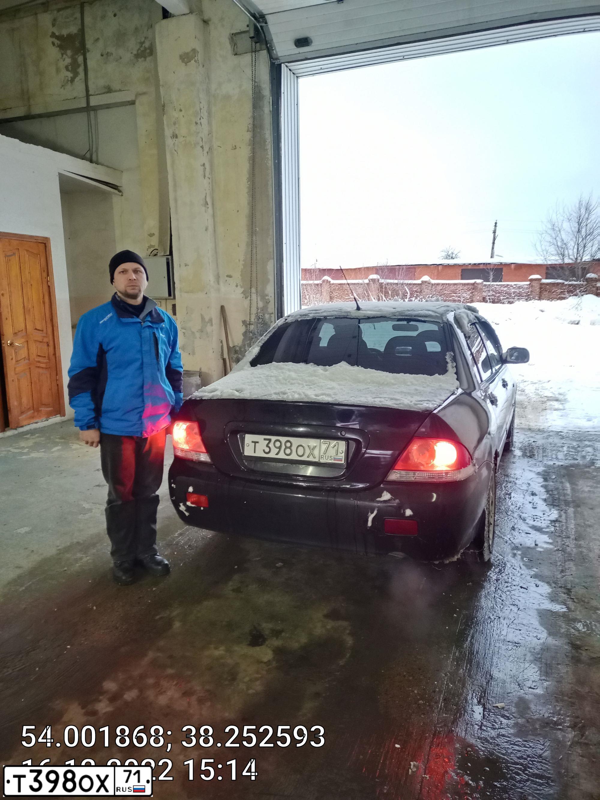 Фото автомобиля MITSUBISHI LANCER, 2007 — госномер В004ТК71. Цвет: ЧЕРНЫЙ