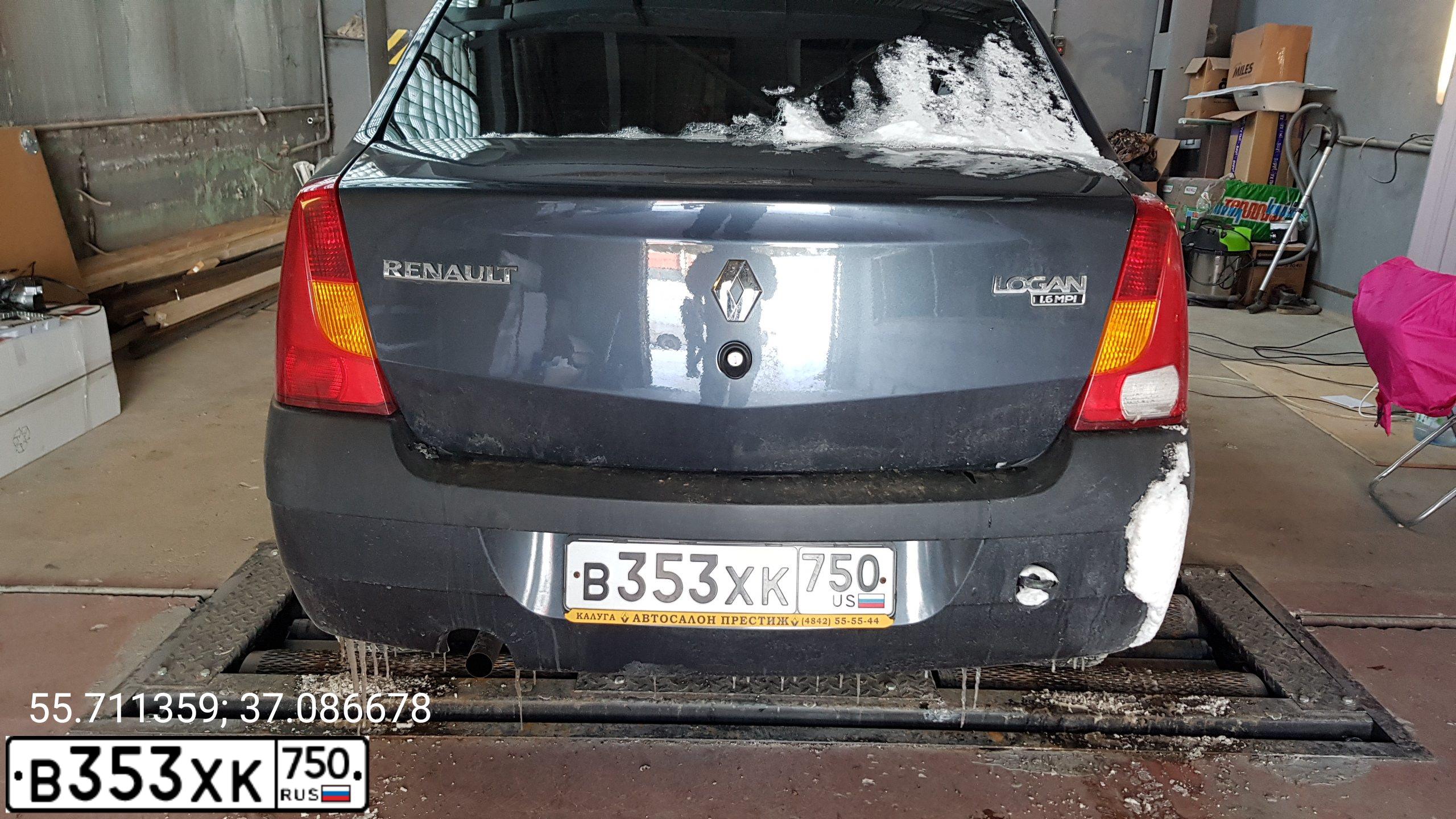 Фото автомобиля RENAULT LOGAN, 2008 — госномер К799ОВ40. Цвет: ТЕМНО-СЕРЫЙ