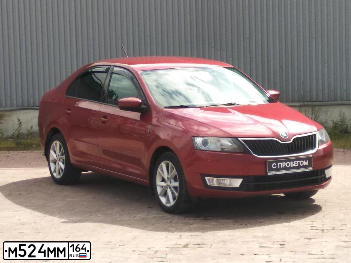 Фото автомобиля SKODA RAPID, 2015 — госномер Е580ВВ977. Цвет: ВИШНЕВО-КРАСНЫЙ