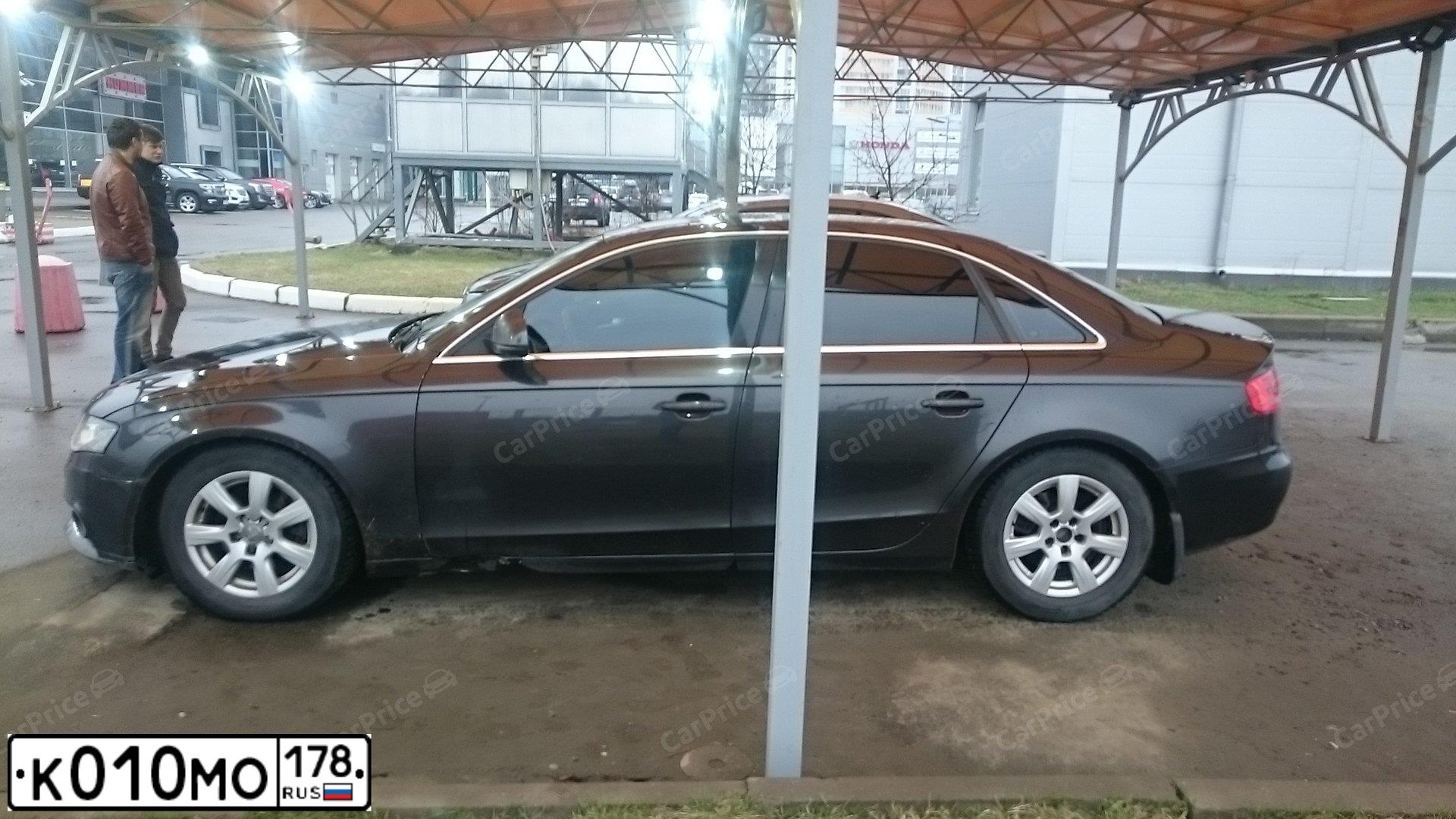 Фото автомобиля AUDI A4, 2008 — госномер К010МО178. Цвет: ЧЕРНО-СЕРЫЙ