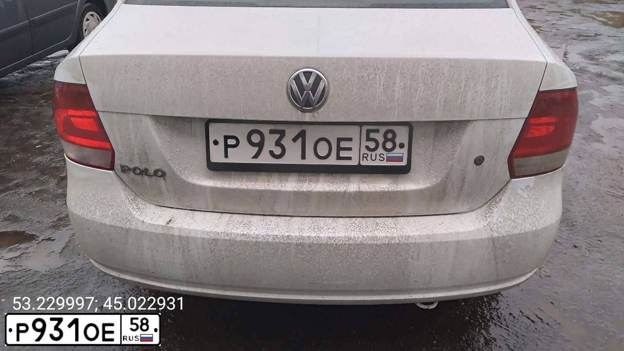 Фото автомобиля VOLKSWAGEN POLO, 2014 — госномер Р931ОЕ58. Цвет: Белый