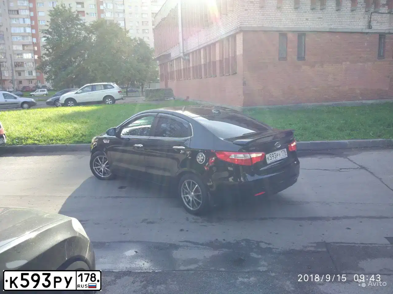 Фото автомобиля KIA RIO, 2012 — госномер К593РУ178. Цвет: ЧЕРНЫЙ