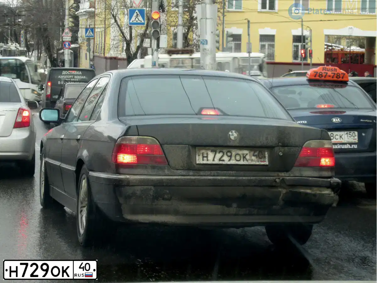 Фото автомобиля BMW 7ER, 1998 — госномер Н787ТО32. Цвет: ТЕМНО-ЗЕЛЕНЫЙ