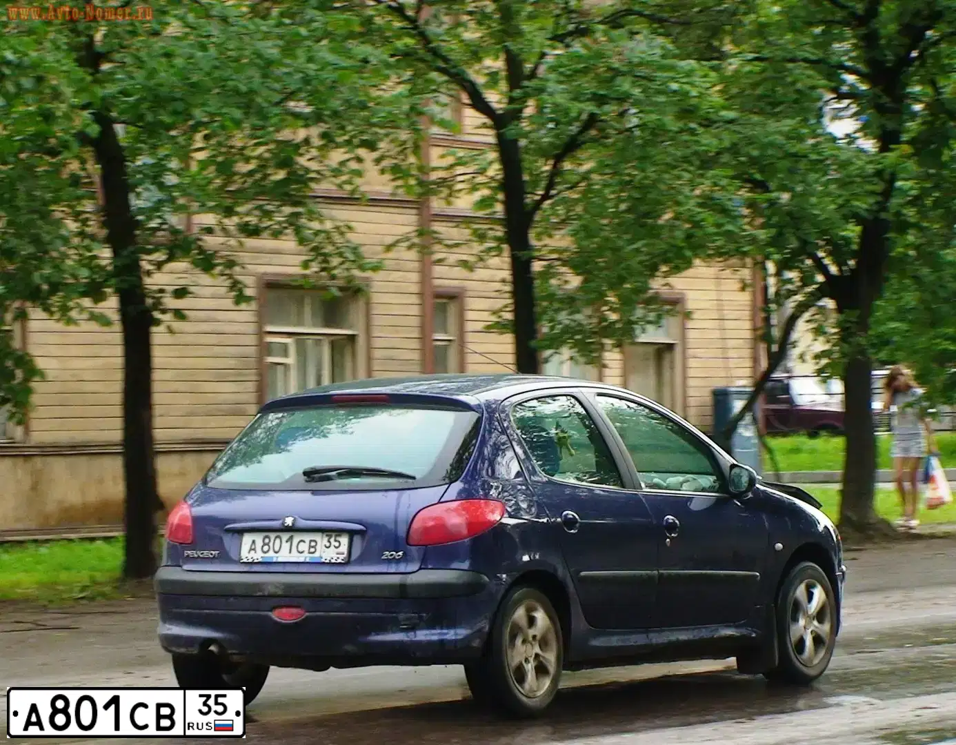 Фото автомобиля PEUGEOT 206, 2002 — госномер А801СВ35. Цвет: синий