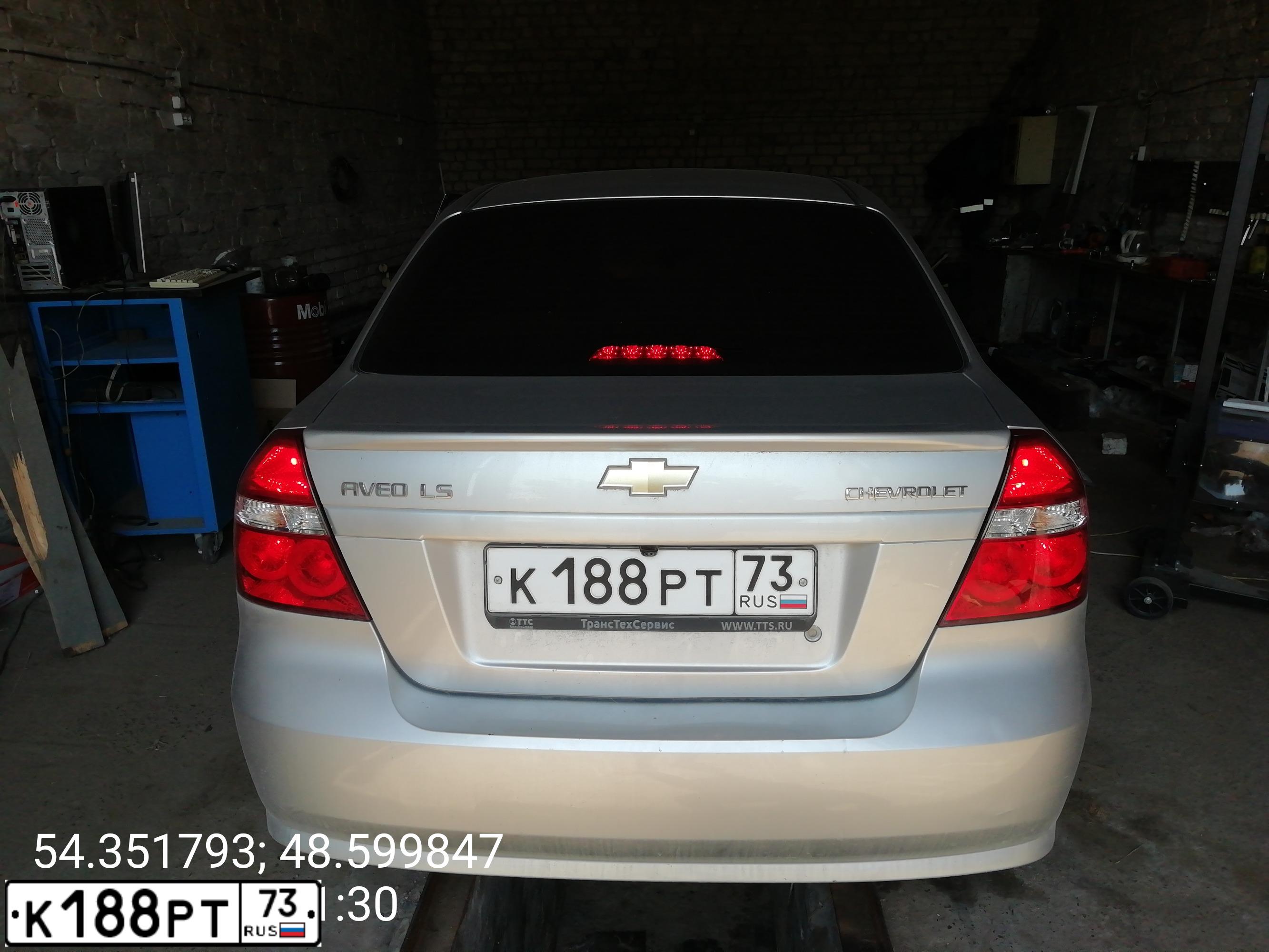 Фото автомобиля CHEVROLET AVEO, 2011 — госномер К188РТ73. Цвет: СЕРЕБРИСТЫЙ