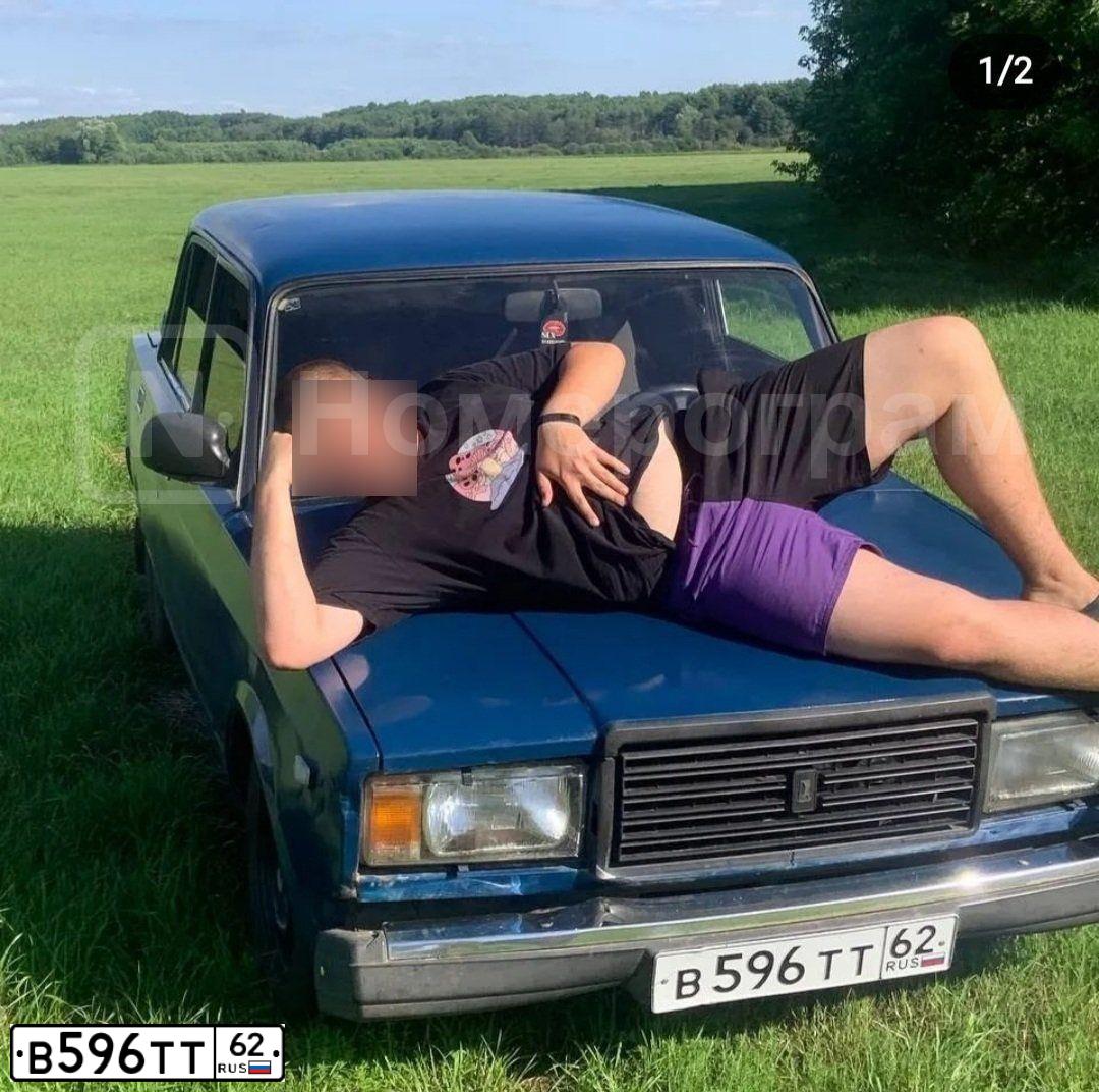 Фото автомобиля LADA 2107, 2007 — госномер В596ТТ62. Цвет: синий