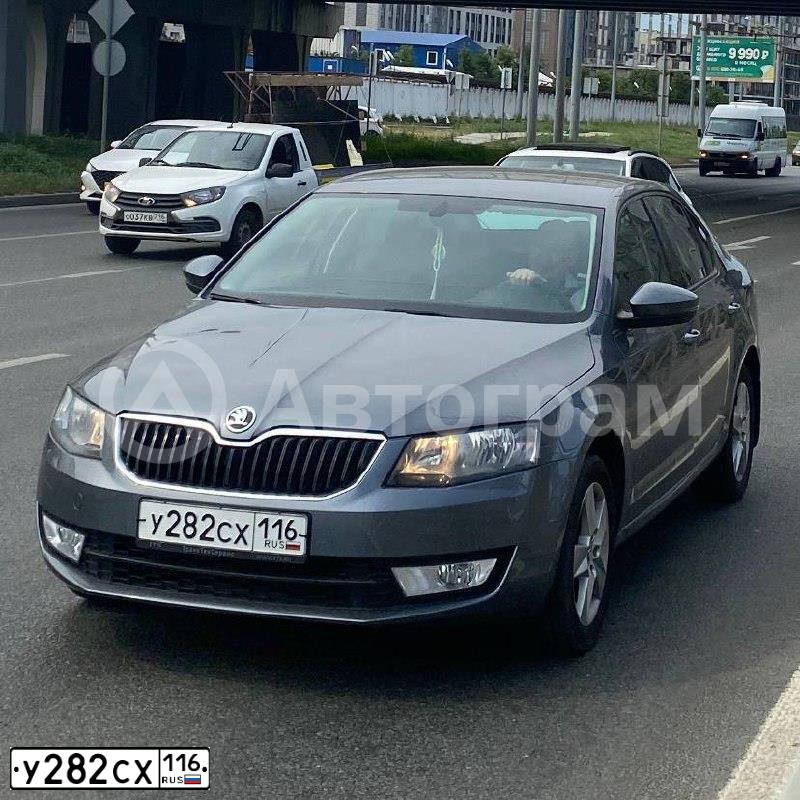 Фото автомобиля SKODA OCTAVIA, 2015 — госномер У282СХ116. Цвет: ТЕМНО-СЕРЫЙ