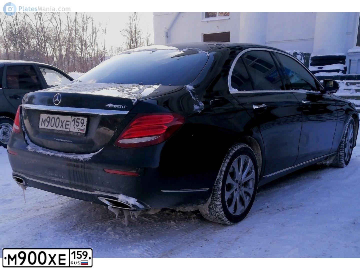Фото автомобиля MERCEDES E-KLASSE, 2019 — госномер М900ХЕ159. Цвет: ЧЕРНЫЙ