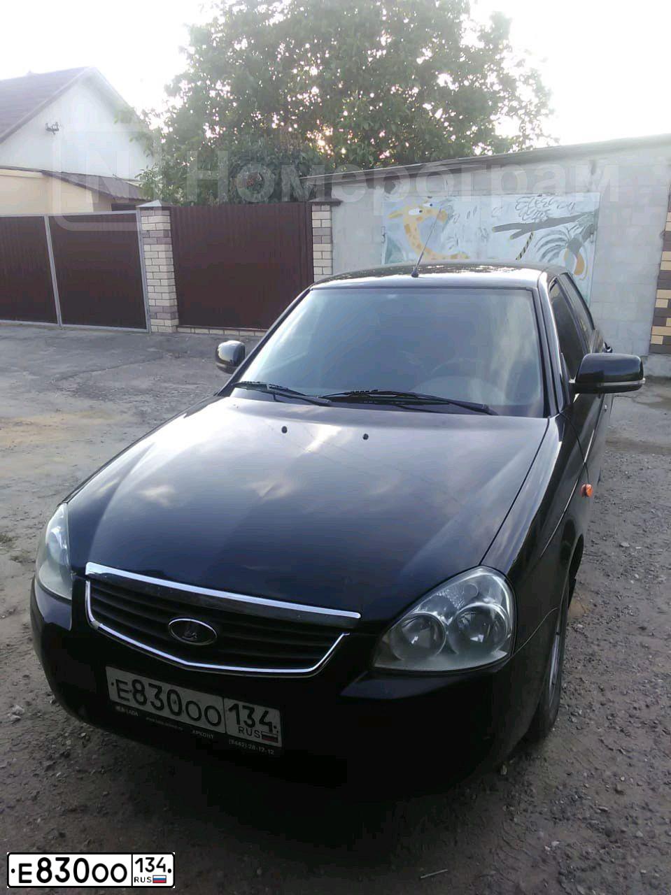 Фото автомобиля LADA 2170 PRIORA, 2012 — госномер Е830ОО134. Цвет: Сине-Черный