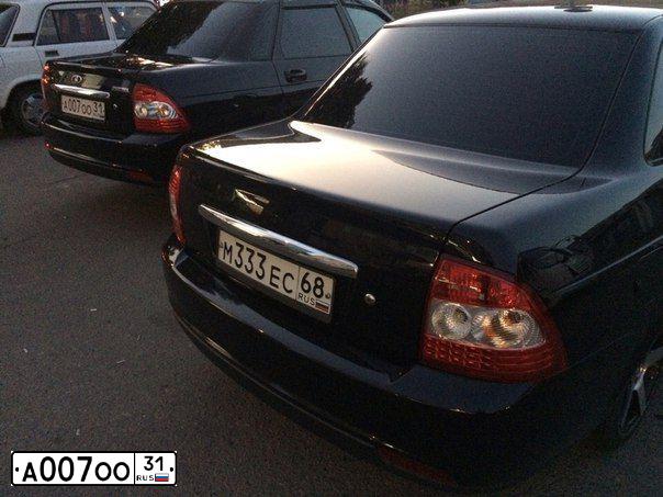 Фото автомобиля LADA 2170 PRIORA, 2016 — госномер А007ОО31. Цвет: ЧЕРНЫЙ