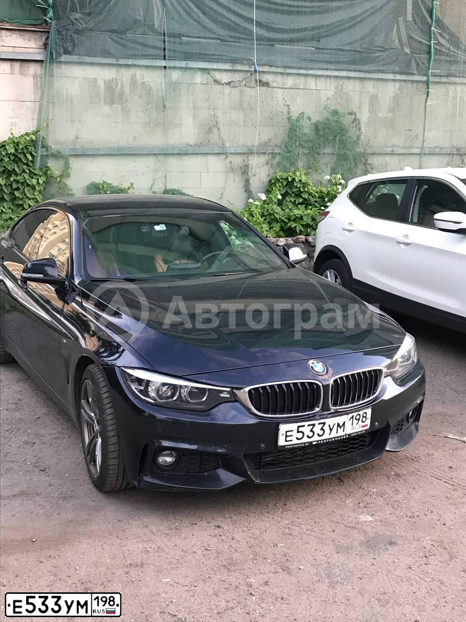 Фото автомобиля BMW SERIE 4, 2017 — госномер А444МК198. Цвет: ЧЕРНЫЙ