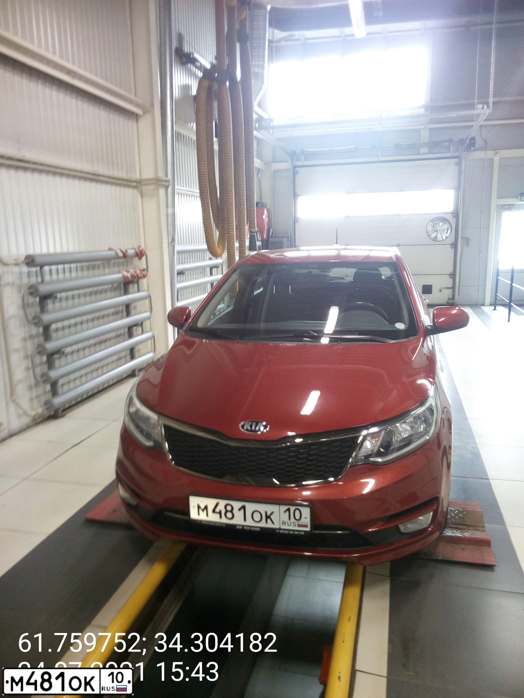 Фото автомобиля KIA RIO, 2017 — госномер С955ММ124. Цвет: КРАСНЫЙ