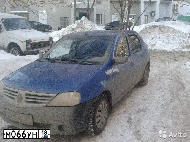 Фото автомобиля RENAULT LOGAN, 2006 — госномер М687ВТ702. Цвет: СИНЕ-БЕЛЫЙ