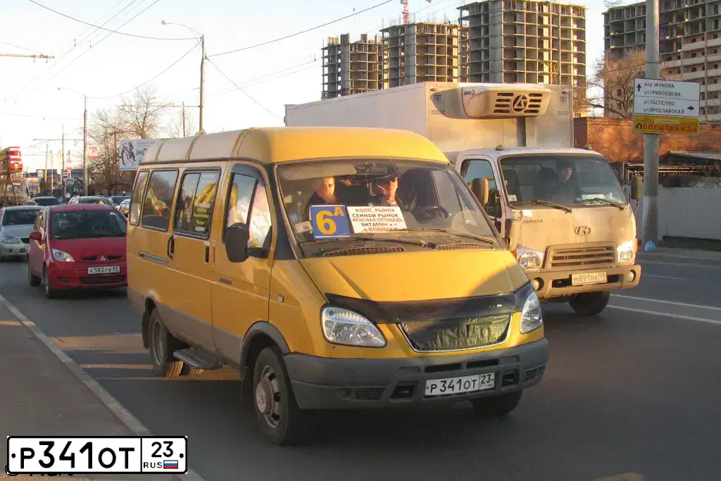 Фото автомобиля GAZ 3221 EL, 2004 — госномер Р341ОТ23. Цвет: ЗОЛОТИСТО-ЖЕЛТЫЙ