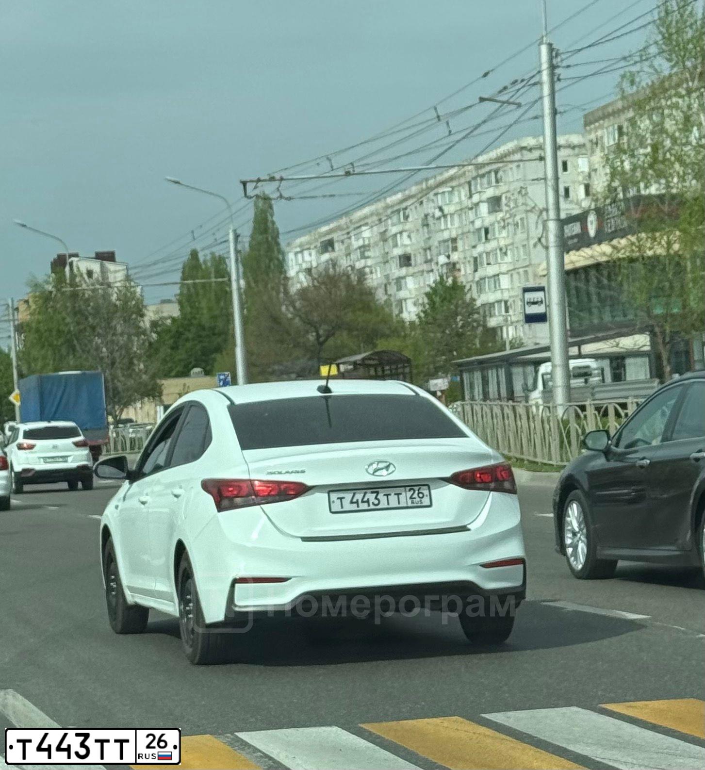 Фото автомобиля LADA 2107, 2007 — госномер Т443ТТ26. Цвет: ЯРКО-БЕЛЫЙ