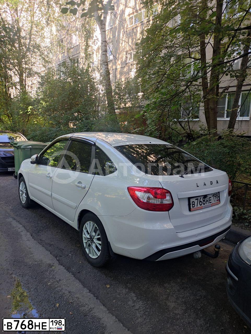 Фото автомобиля LADA 2191 GRANTA, 2019 — госномер В768НЕ198. Цвет: Белый