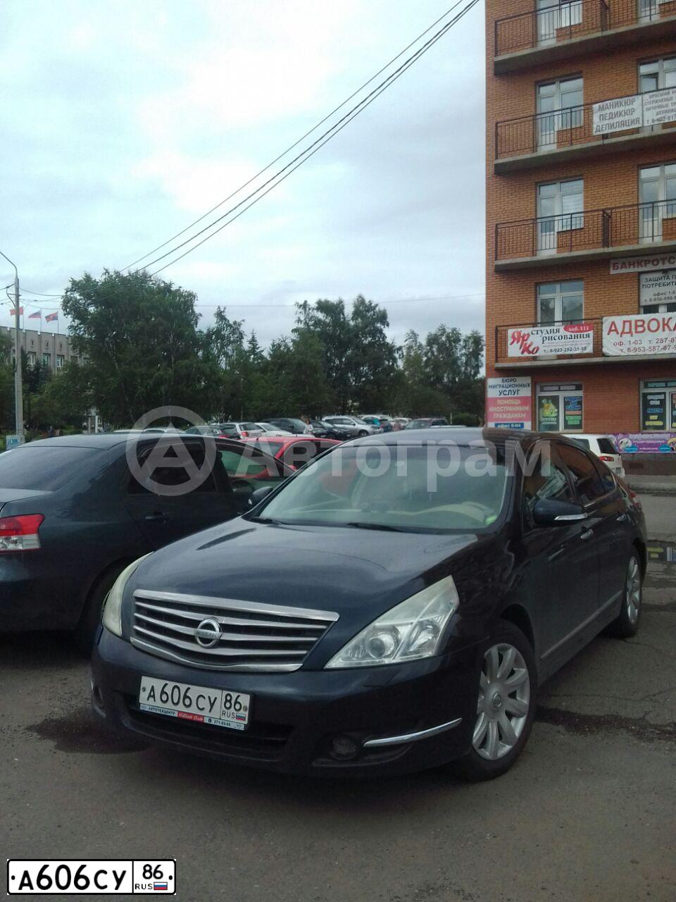Фото автомобиля NISSAN TEANA, 2008 — госномер А606СУ86. Цвет: ЧЕРНЫЙ