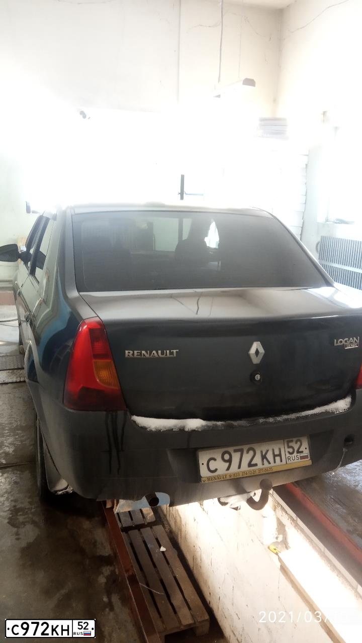 Фото автомобиля RENAULT LOGAN, 2008 — госномер С972КН52. Цвет: ТЕМНО-СЕРЫЙ