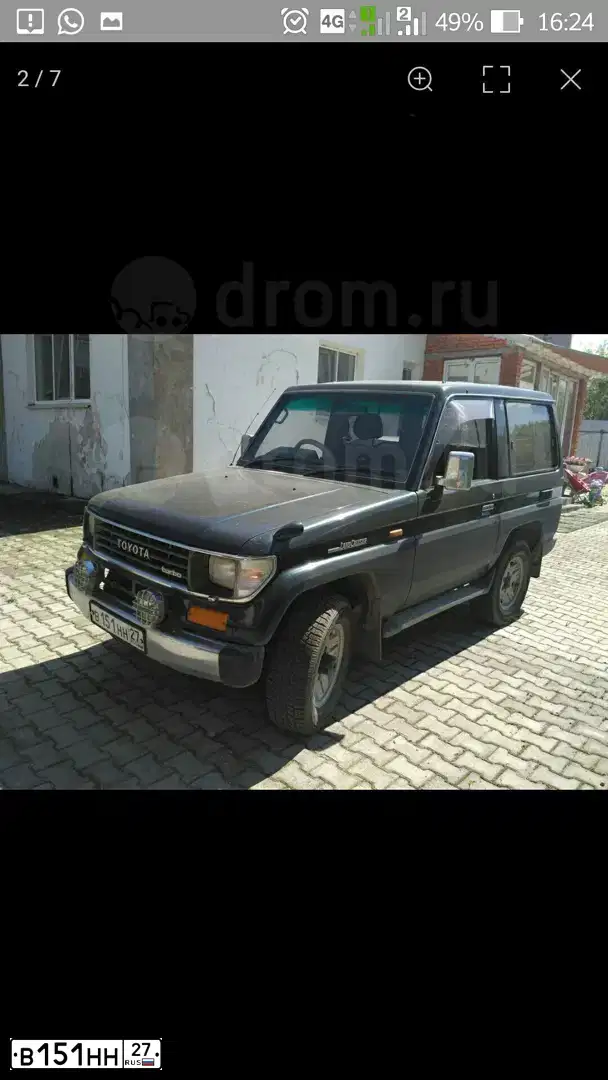 Фото автомобиля TOYOTA LAND CRUISER PRADO, 1992 — госномер М263УВ154