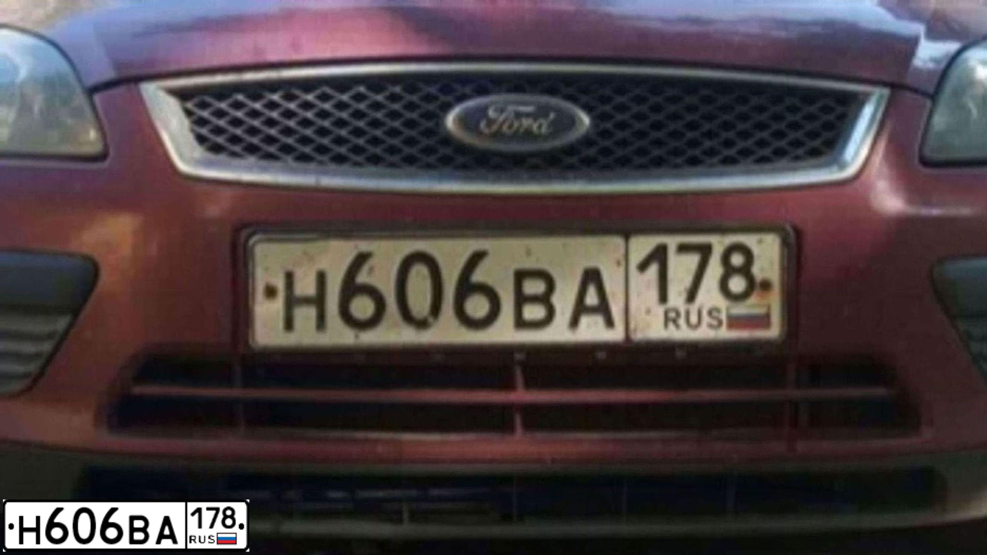 Фото автомобиля FORD FOCUS, 2006 — госномер Н606ВА178. Цвет: ВИШНЕВЫЙ