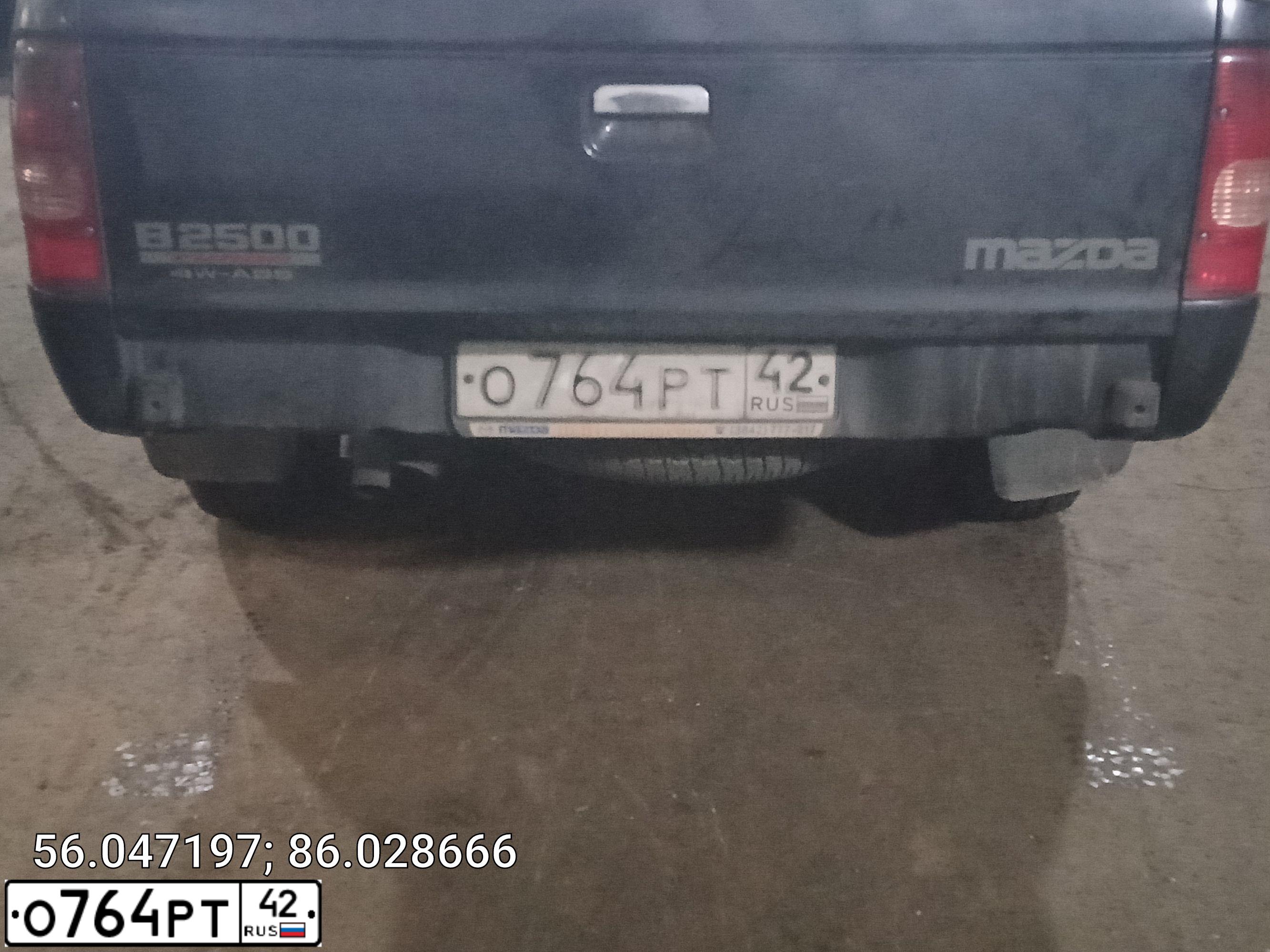 Фото автомобиля MAZDA B2500, 2006 — госномер С317РО124. Цвет: ЧЕРНЫЙ