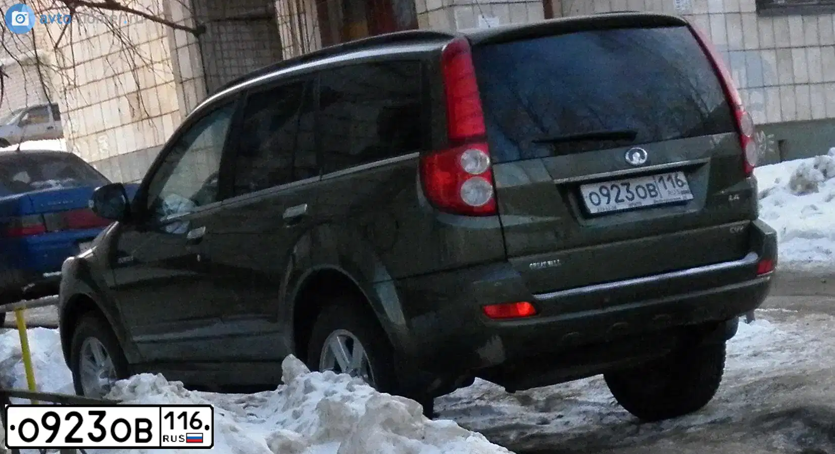 Фото автомобиля GREAT WALL HOVER, 2011 — госномер О923ОВ116. Цвет: ЗЕЛЕНЫЙ