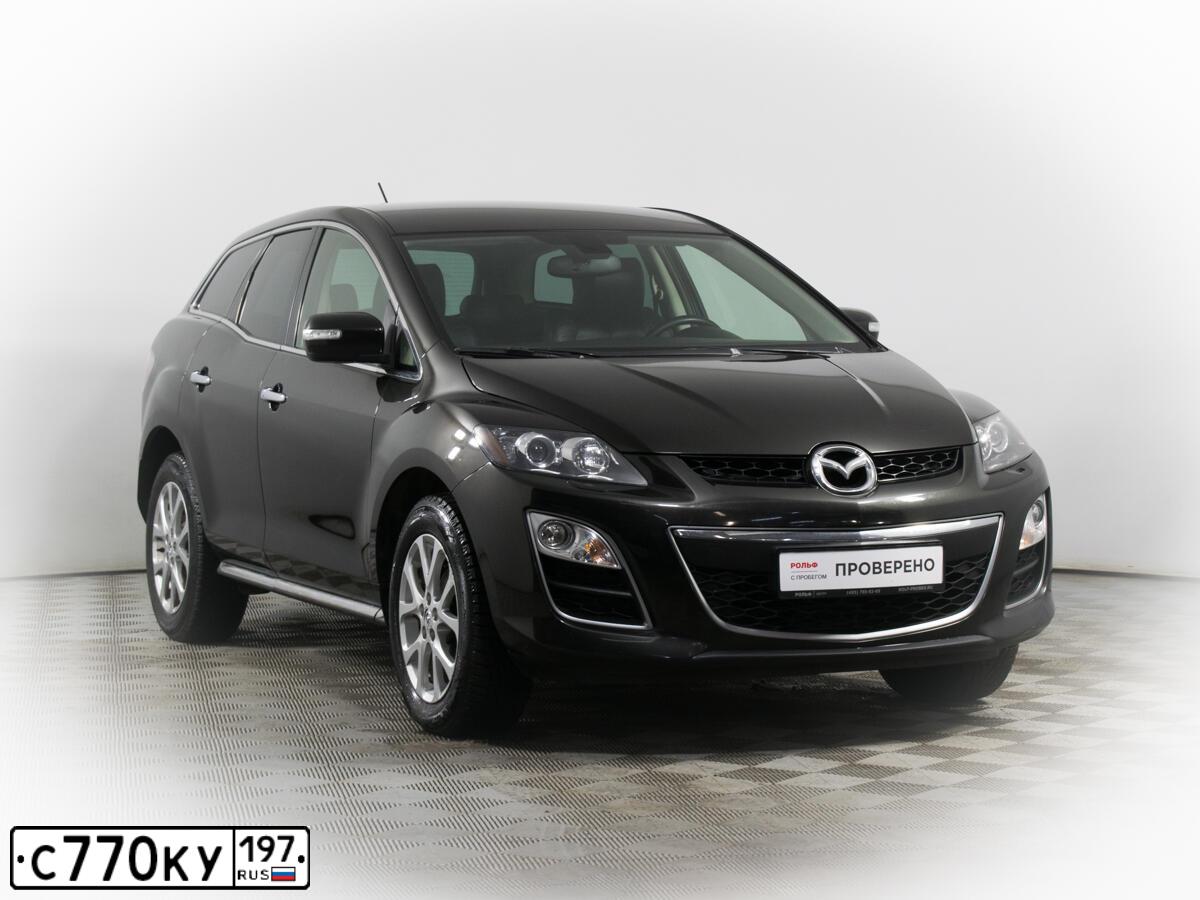 Фото автомобиля MAZDA CX-7, 2011 — госномер Р032ЕА32. Цвет: ЧЕРНЫЙ
