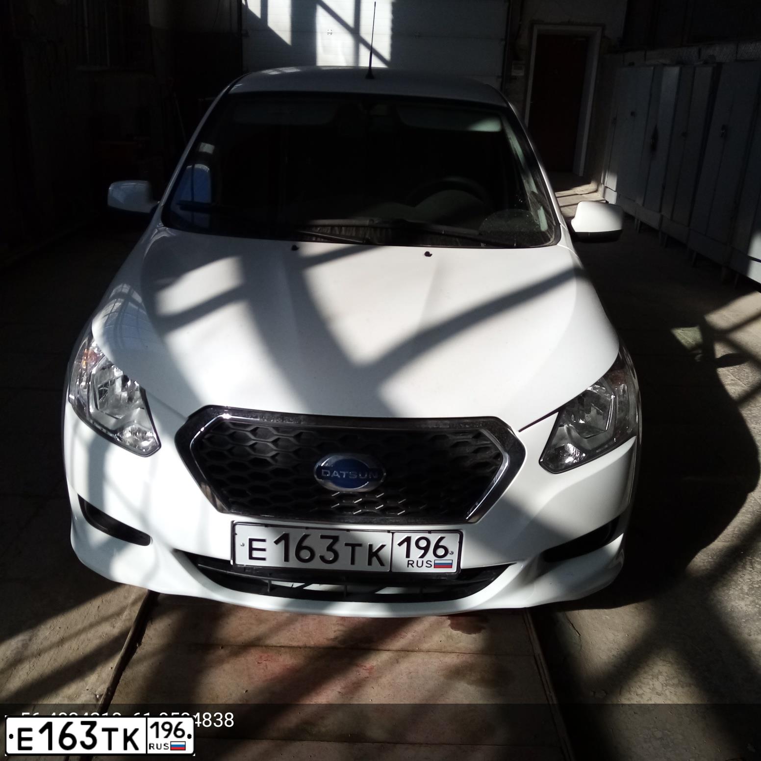 Фото автомобиля DATSUN ON-DO, 2017 — госномер Е163ТК196. Цвет: БЕЛЫЙ