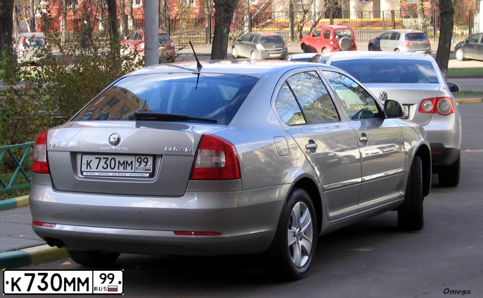 Фото автомобиля SKODA OCTAVIA, 2012 — госномер К730ММ99. Цвет: БЕЖЕВЫЙ