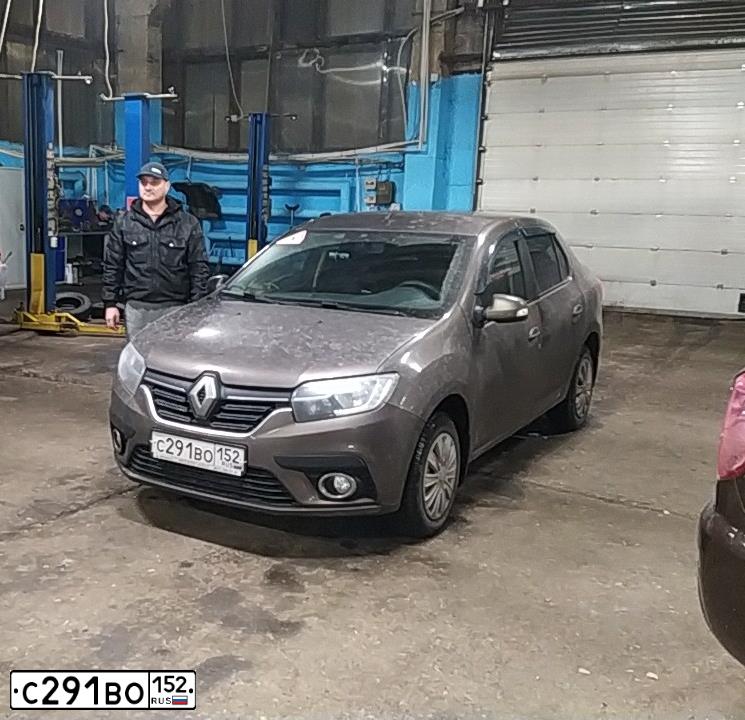 Фото автомобиля RENAULT LOGAN, 2019 — госномер С291ВО152. Цвет: КОРИЧНЕВЫЙ