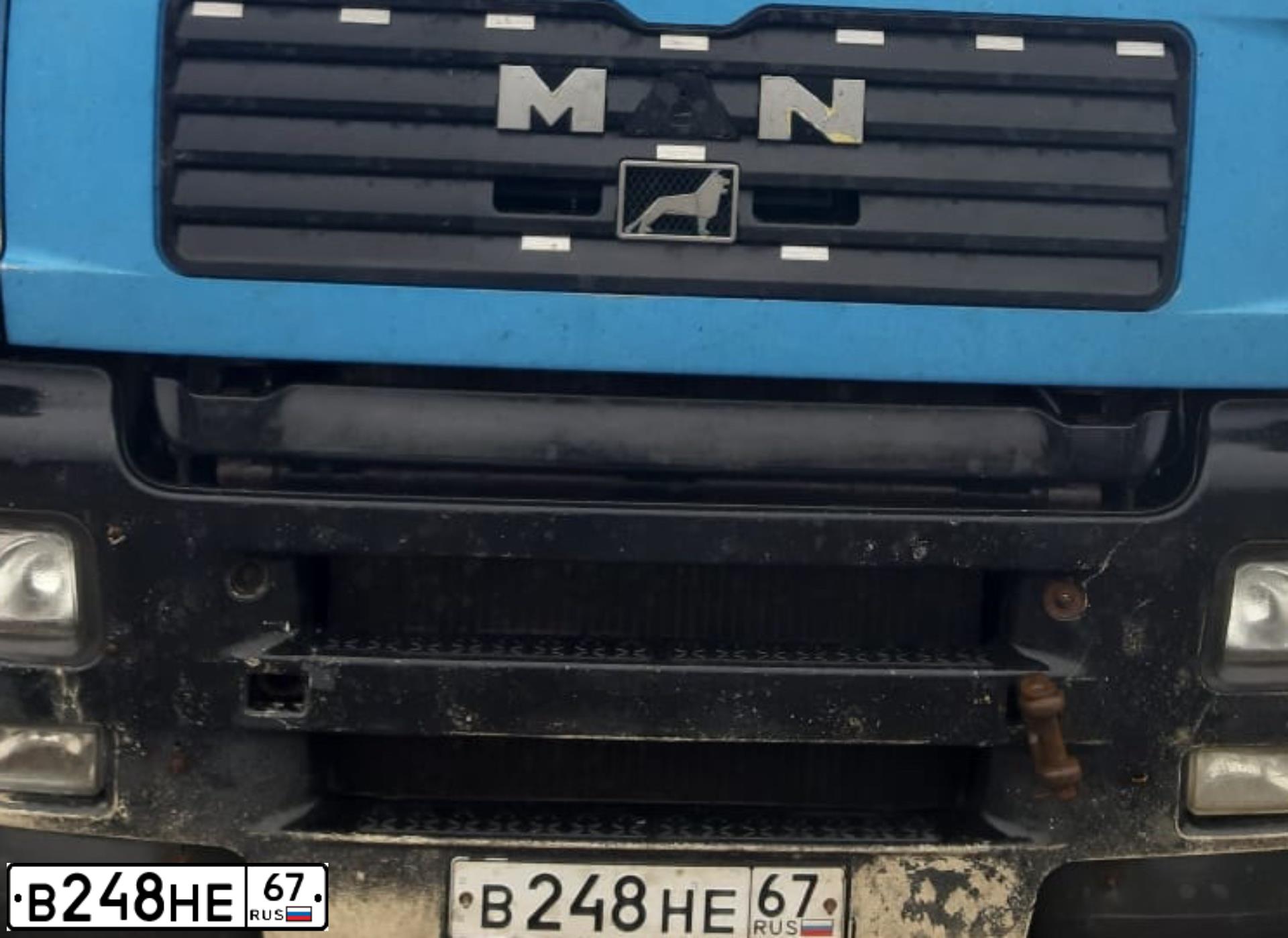 Фото автомобиля MAN TGA 18.XXX /4X2/, 2004 — госномер В248НЕ67. Цвет: синий