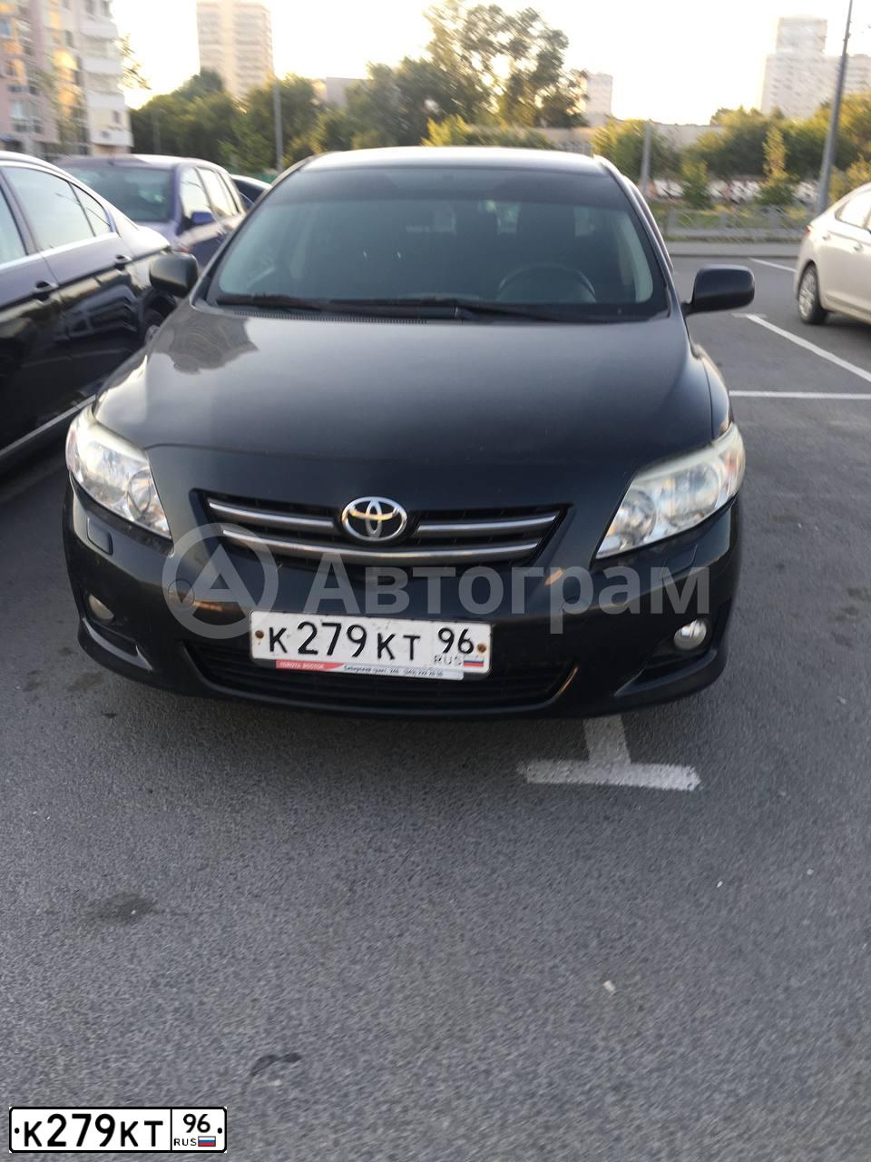 Фото автомобиля TOYOTA COROLLA, 2007 — госномер К279КТ96. Цвет: ЧЕРНЫЙ