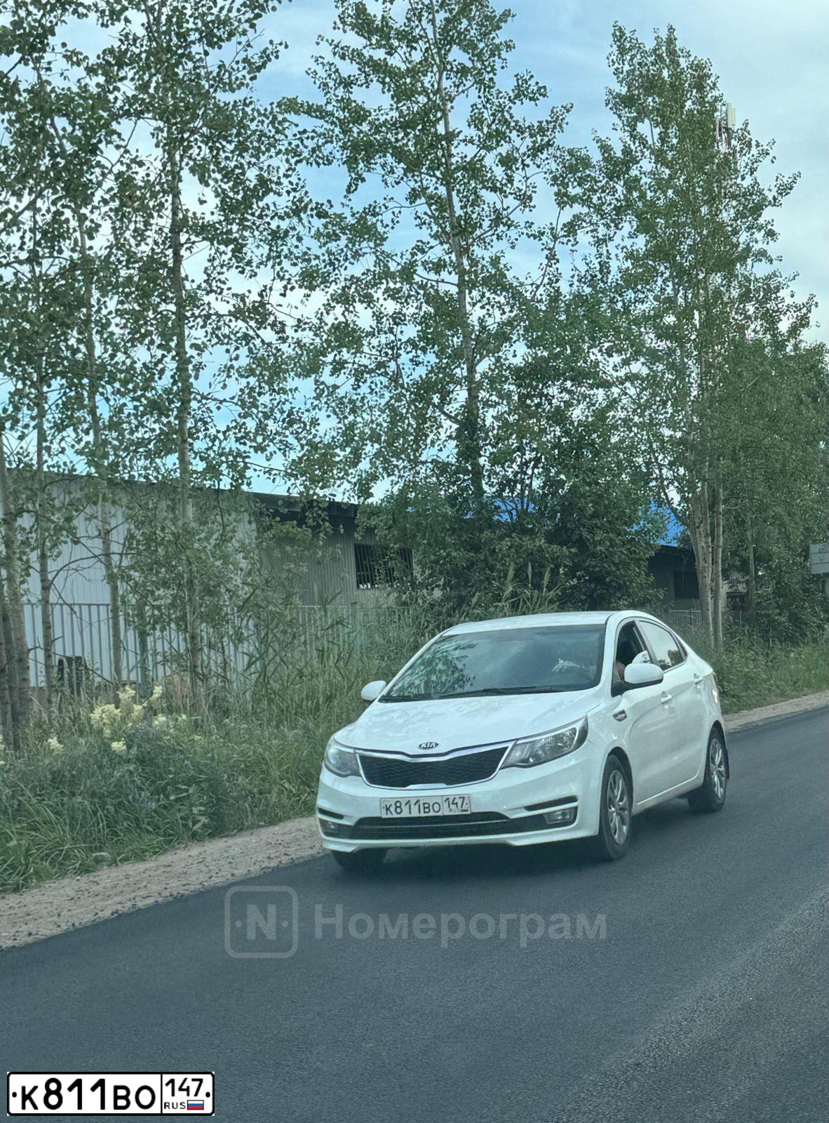 Фото автомобиля KIA RIO, 2016 — госномер К811ВО147. Цвет: Белый