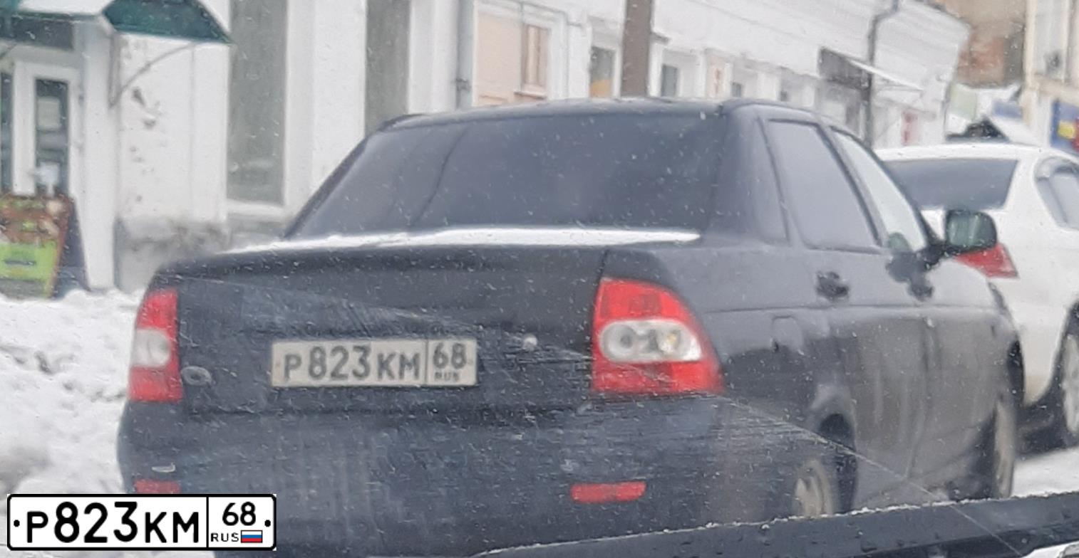 Фото автомобиля LADA 2170 PRIORA, 2010 — госномер Р823КМ68. Цвет: Темно-зеленый