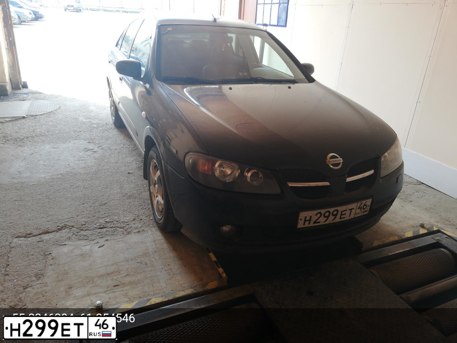 Фото автомобиля NISSAN ALMERA, 2006 — госномер Н299ЕТ46. Цвет: ЧЕРНЫЙ