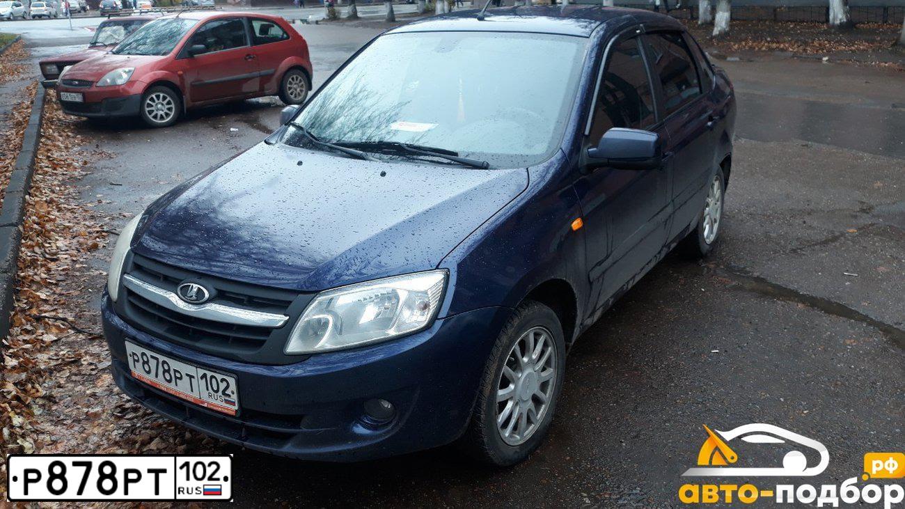 Фото автомобиля LADA 2190 GRANTA, 2013 — госномер Р878РТ102. Цвет: синий