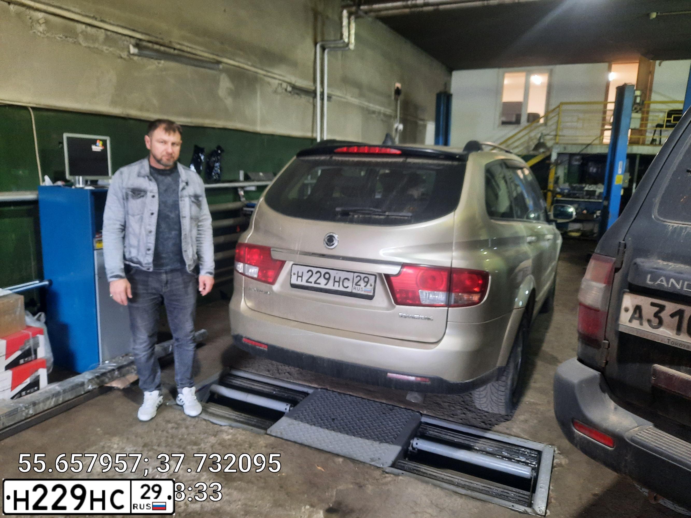 Фото автомобиля SSANGYONG KYRON, 2008 — госномер С674ВА977. Цвет: БЕЖЕВЫЙ