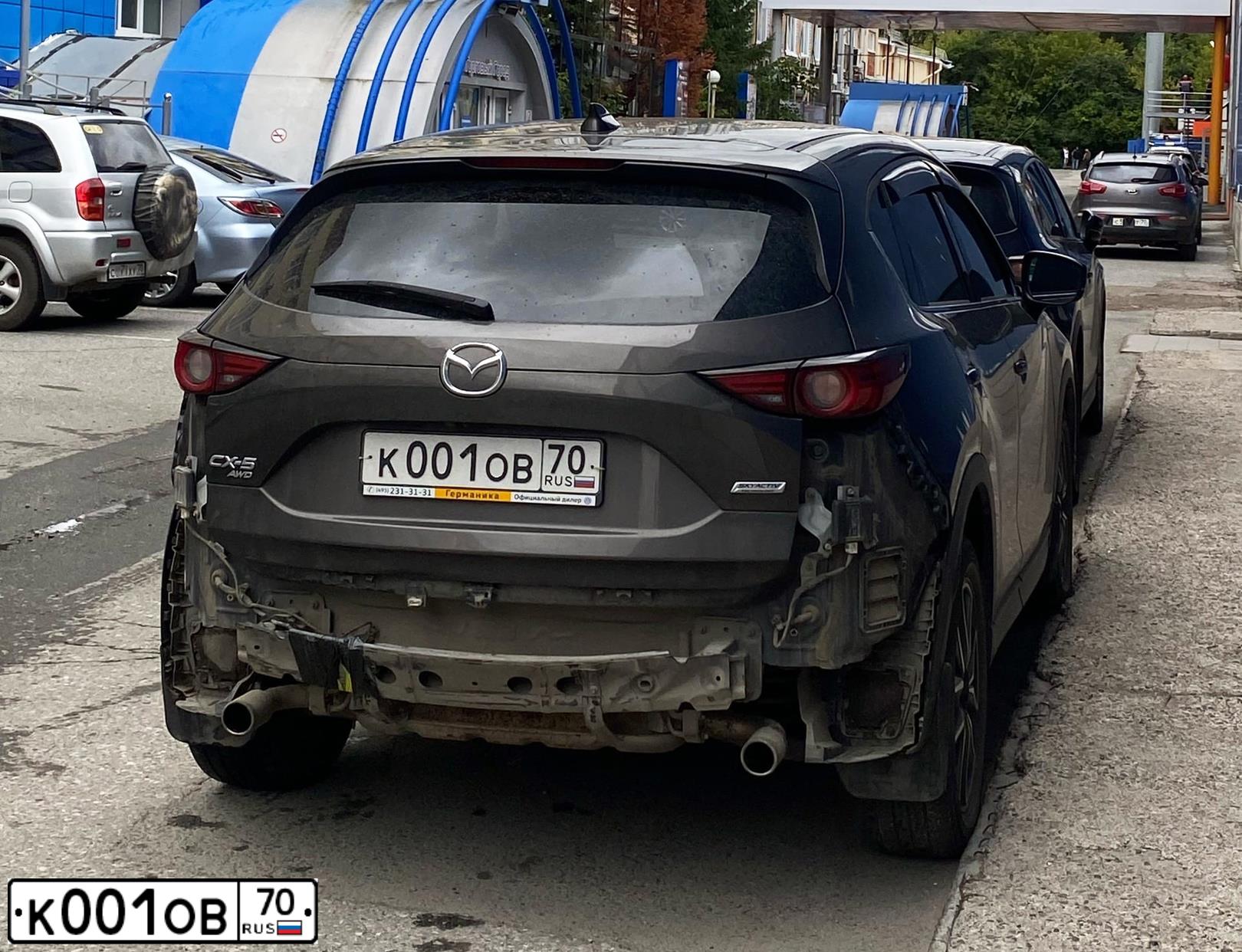 Фото автомобиля MAZDA CX-5, 2017 — госномер К001ОВ70. Цвет: Коричневый