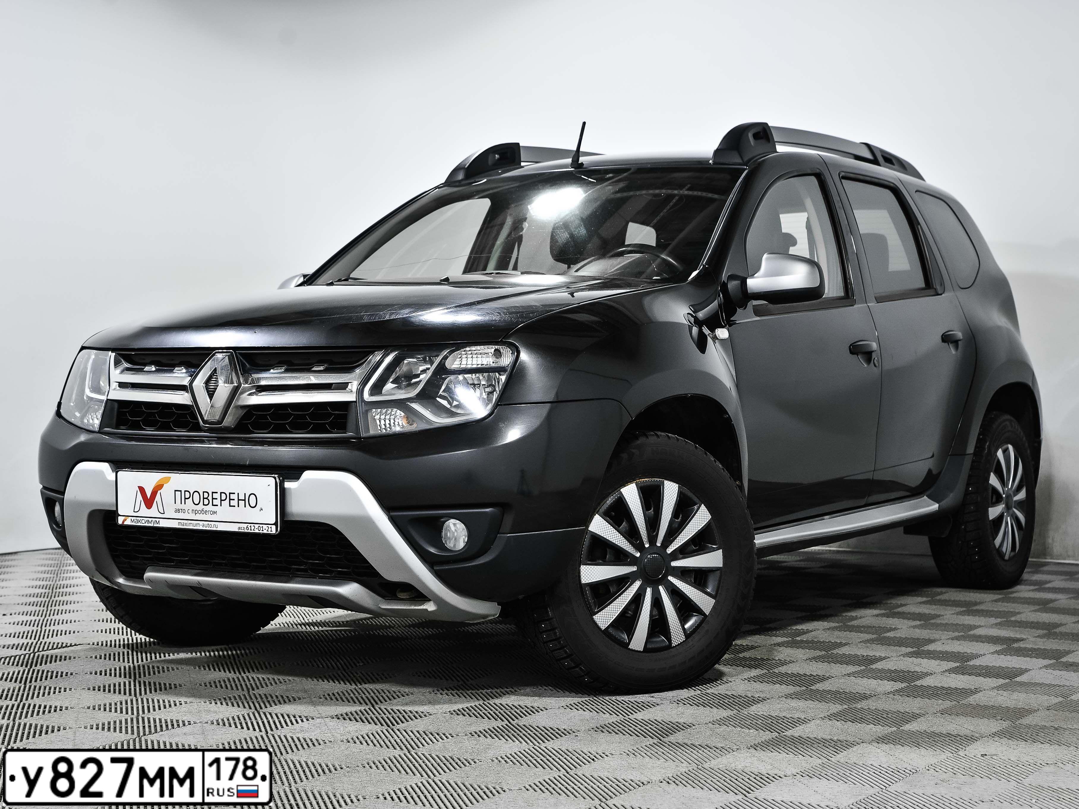 Фото автомобиля RENAULT DUSTER, 2016 — госномер В878НТ51. Цвет: ЧЕРНЫЙ