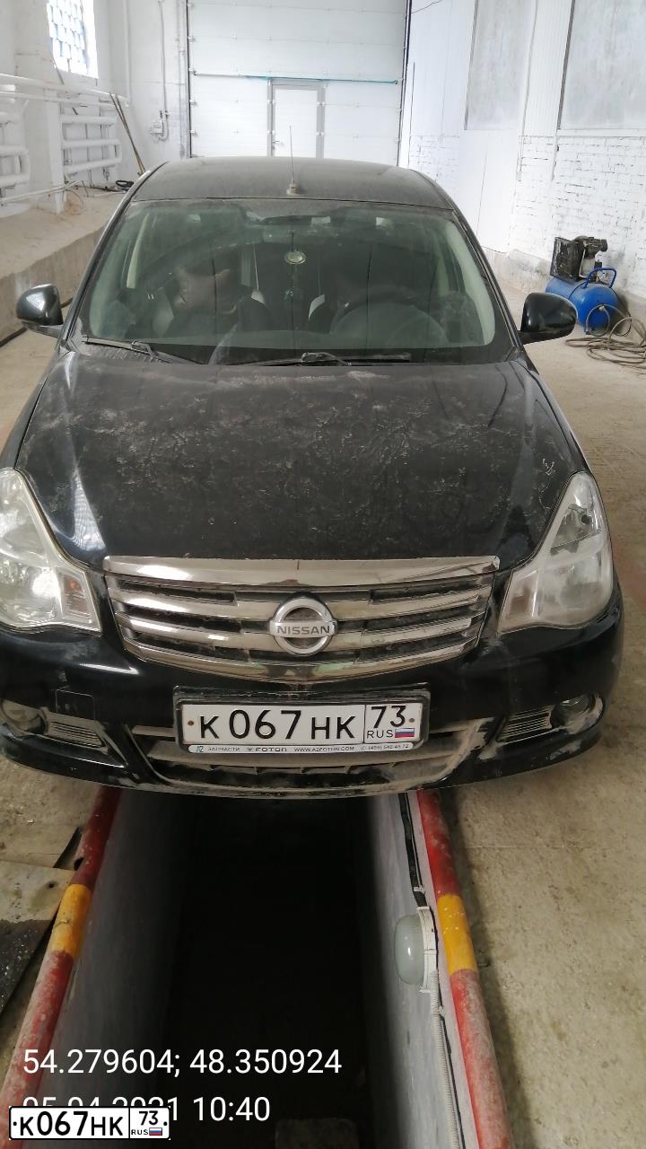 Фото автомобиля NISSAN ALMERA /AVTOVAZ/, 2013 — госномер К067НК73. Цвет: ЧЕРНЫЙ