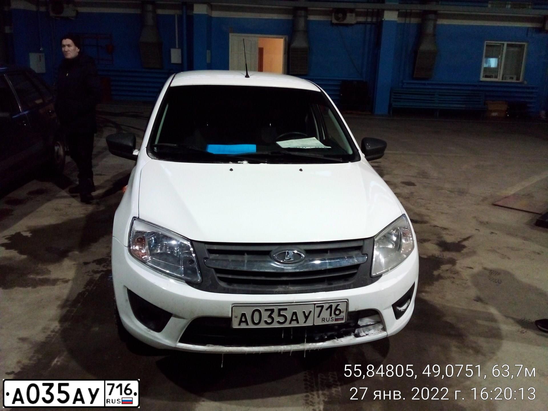 Фото автомобиля LADA 2191 GRANTA, 2017 — госномер А035АУ716. Цвет: Белый