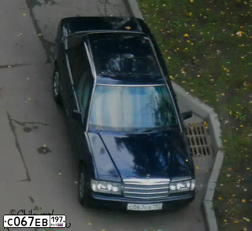 Фото автомобиля MERCEDES-BENZ МЕРСЕДЕС-БЕНЦ 190Е, 1992 — госномер С067ЕВ197. Цвет: СИНИЙ ТЕМНЫЙ