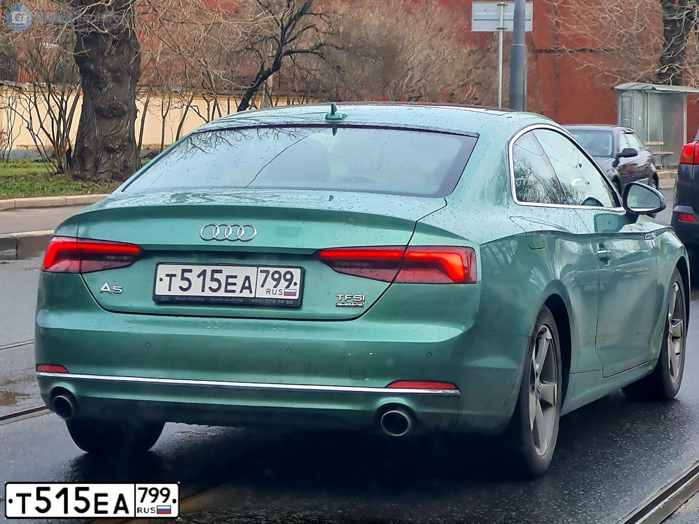 Фото автомобиля AUDI A5, 2017 — госномер Т515ЕА799. Цвет: ЗЕЛЕНЫЙ