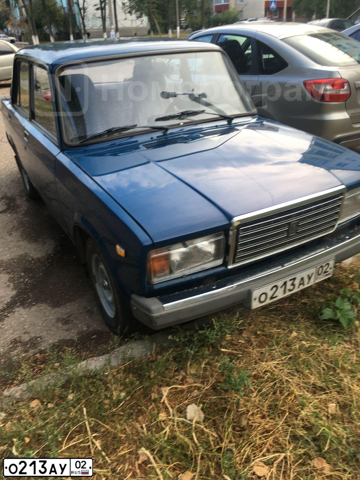 Фото автомобиля LADA 2107, 2001 — госномер О213АУ02. Цвет: сине-зеленый