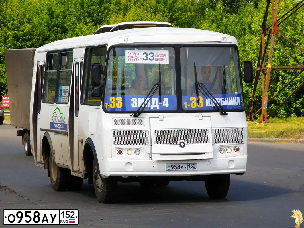 Фото автомобиля ПАЗ 3205, 2016 — госномер Е261УС156. Цвет: Белый