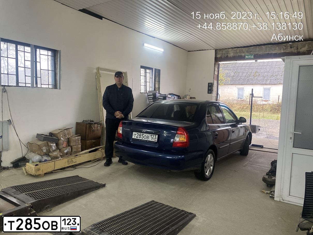 Фото автомобиля TAGAZ ACCENT, 2008 — госномер Т285ОВ123. Цвет: СИНИЙ