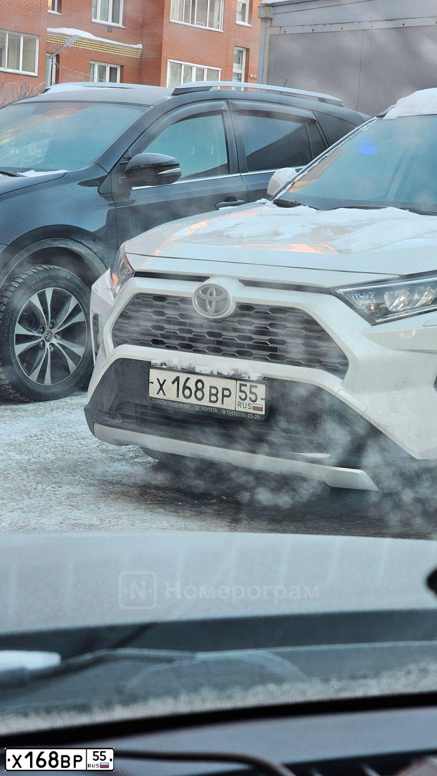 Фото автомобиля TOYOTA RAV4, 2019 — госномер Х168ВР55. Цвет: Белый