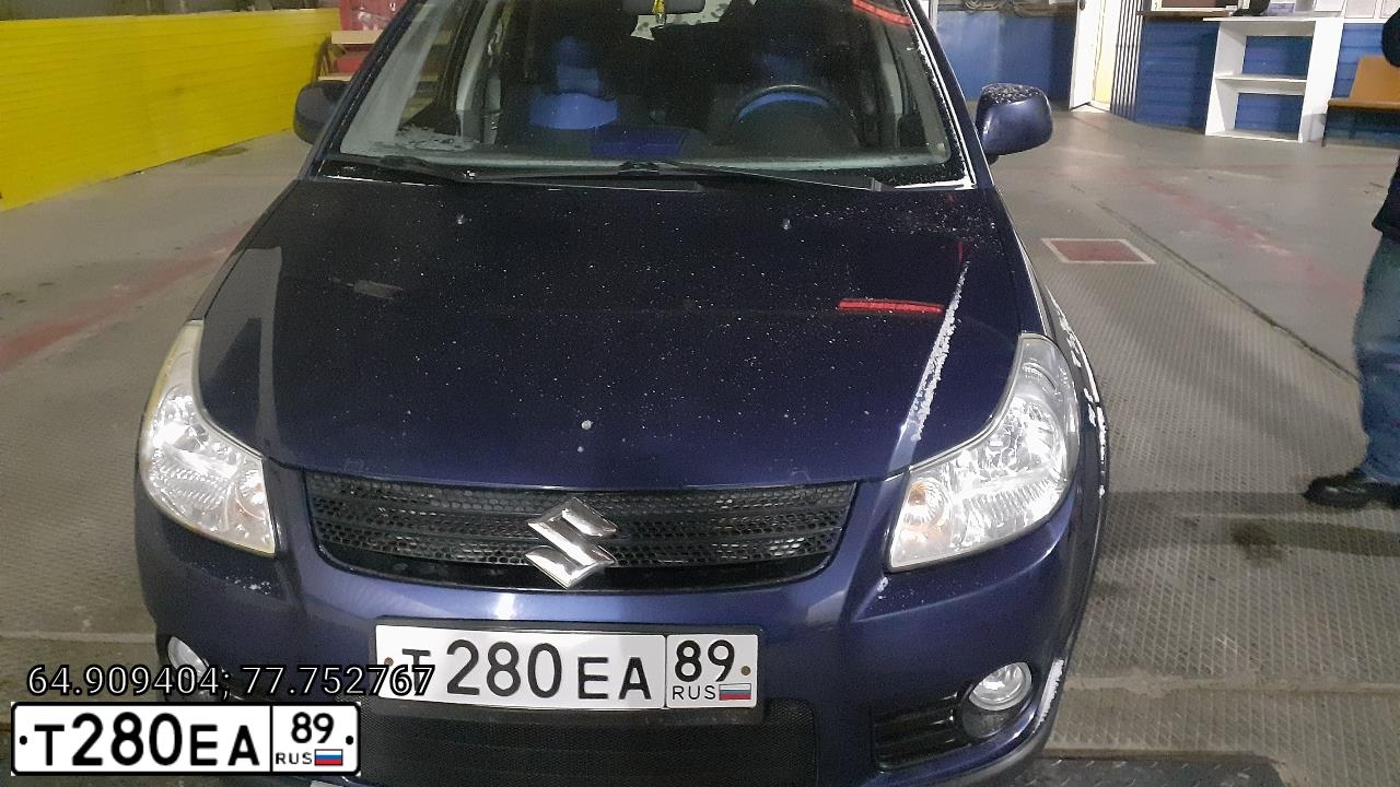 Фото автомобиля SUZUKI SX 4, 2008 — госномер Т280ЕА89. Цвет: СИНИЙ